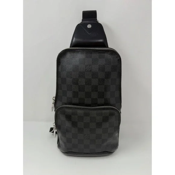 Louis Vuitton Avenue Sling Bag Damier Black Leather - Picture 1 of 11